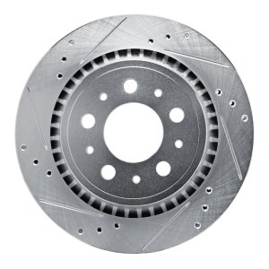 Volvo V70 Brake Rotor (1) - Rear Left - R1 Concepts - Drilled & Slotted - Silver - 2000
